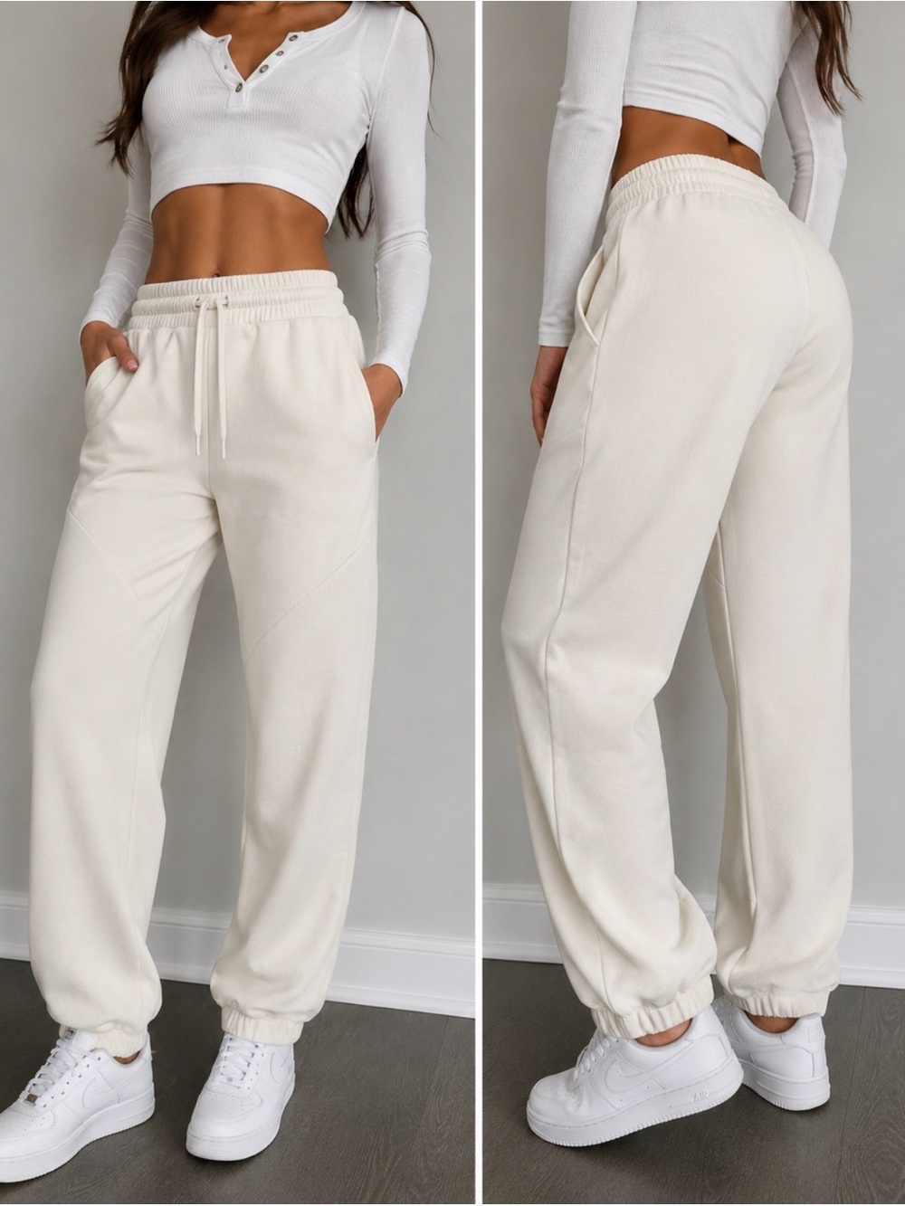 Lululemon Brushed Softstreme Ribbed High-Rise Jogger- Cream Size 4